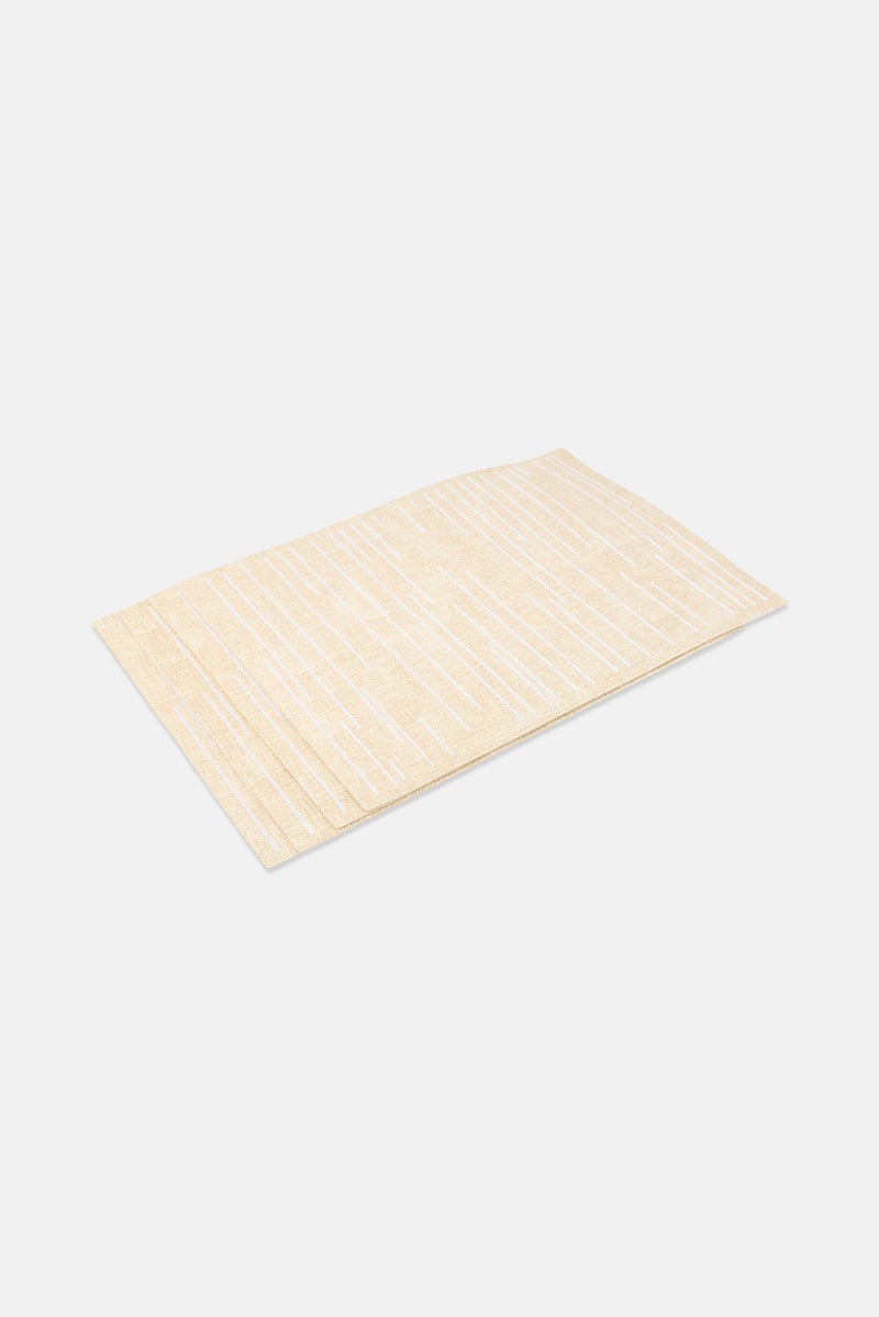 Catherine Malandrino 4 Pieces Embroidered Dining Placemats, Beige - Image 2